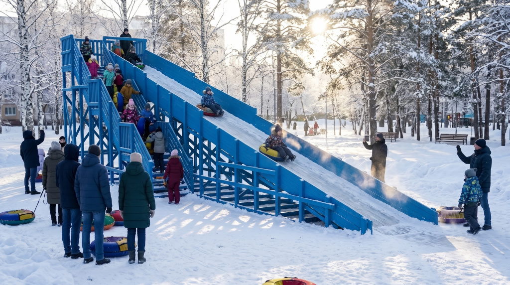 Зимняя горка Custwood Арктик-8 (цвет голубой, скат 16 метров) - фото 5