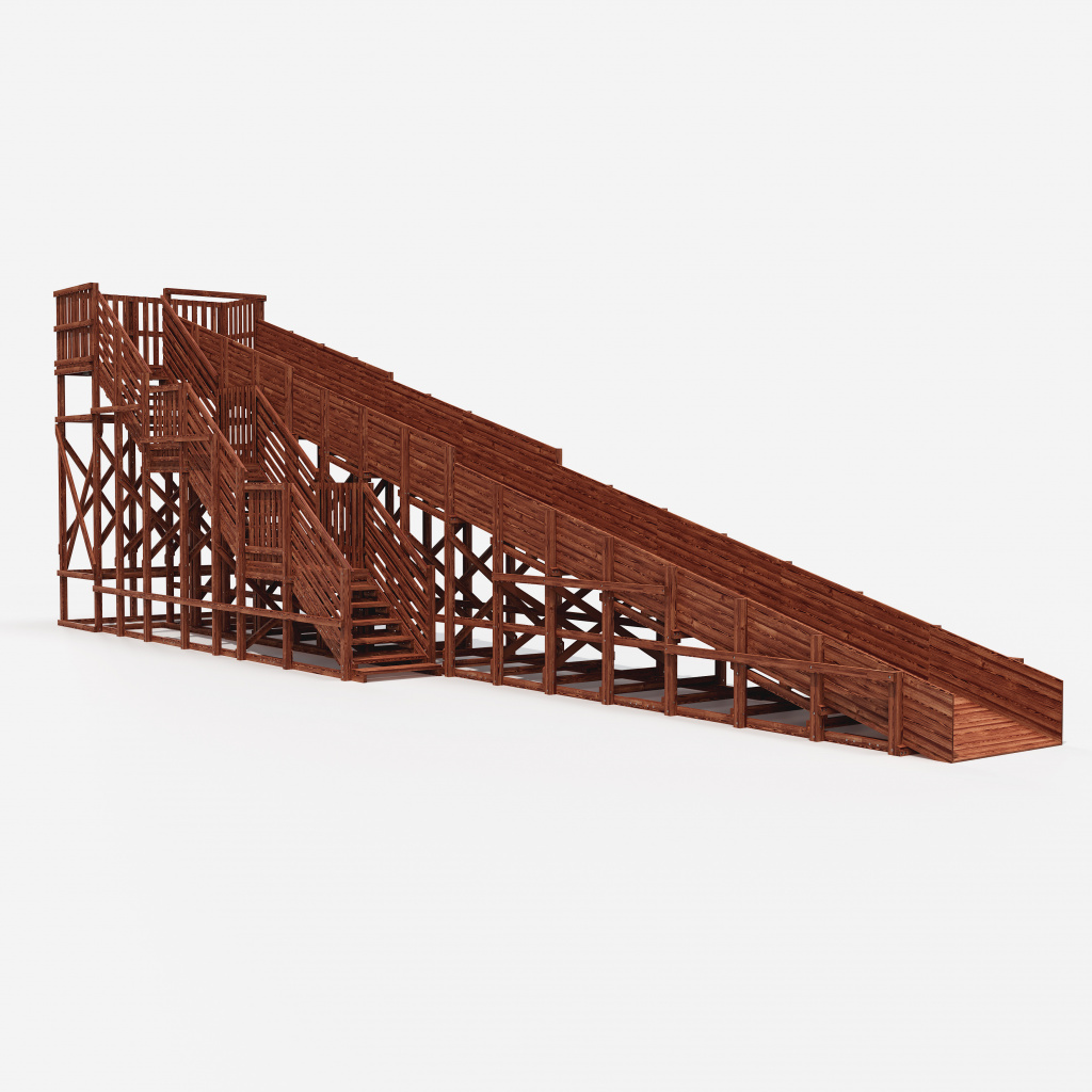 Зимняя горка Custwood Арктик-8 (цвет тик, скат 16 метров) - фото 7