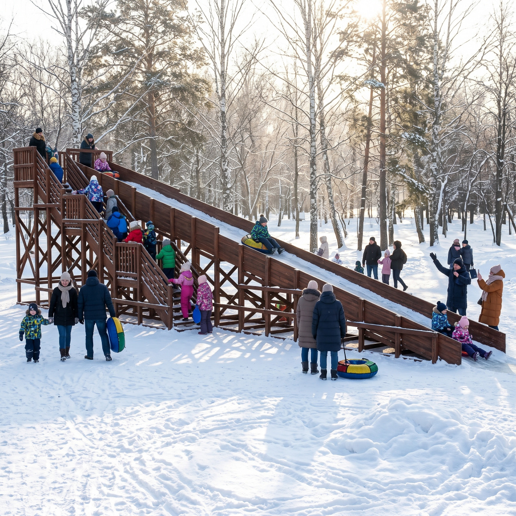Зимняя горка Custwood Арктик-8 (цвет тик, скат 16 метров) - фото 5