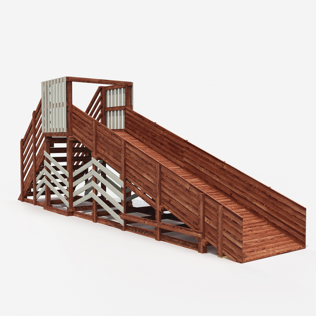 Зимняя горка Custwood Арктик-3   (тик / белый скат 5 метров) - фото 6