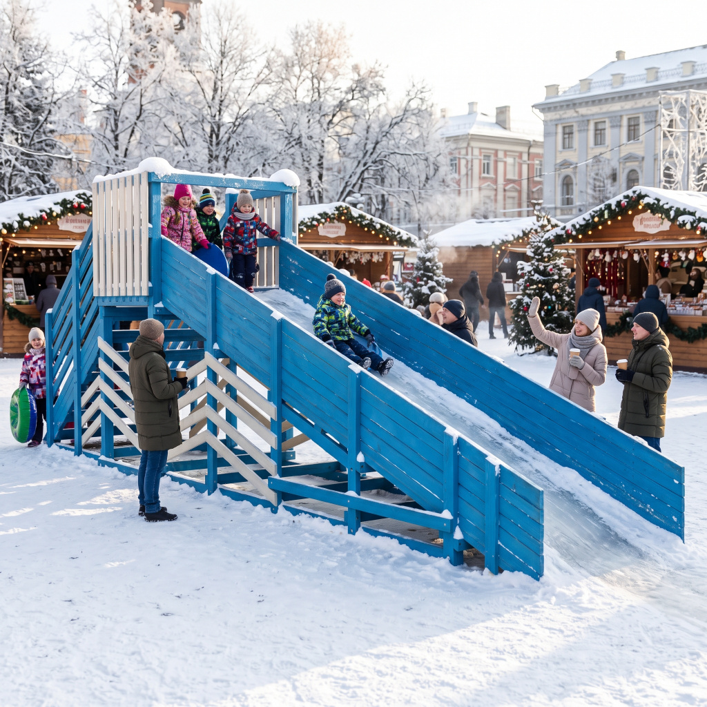 Зимняя горка Custwood Арктик-3 (белый/голубой скат 5 метров) - фото 2