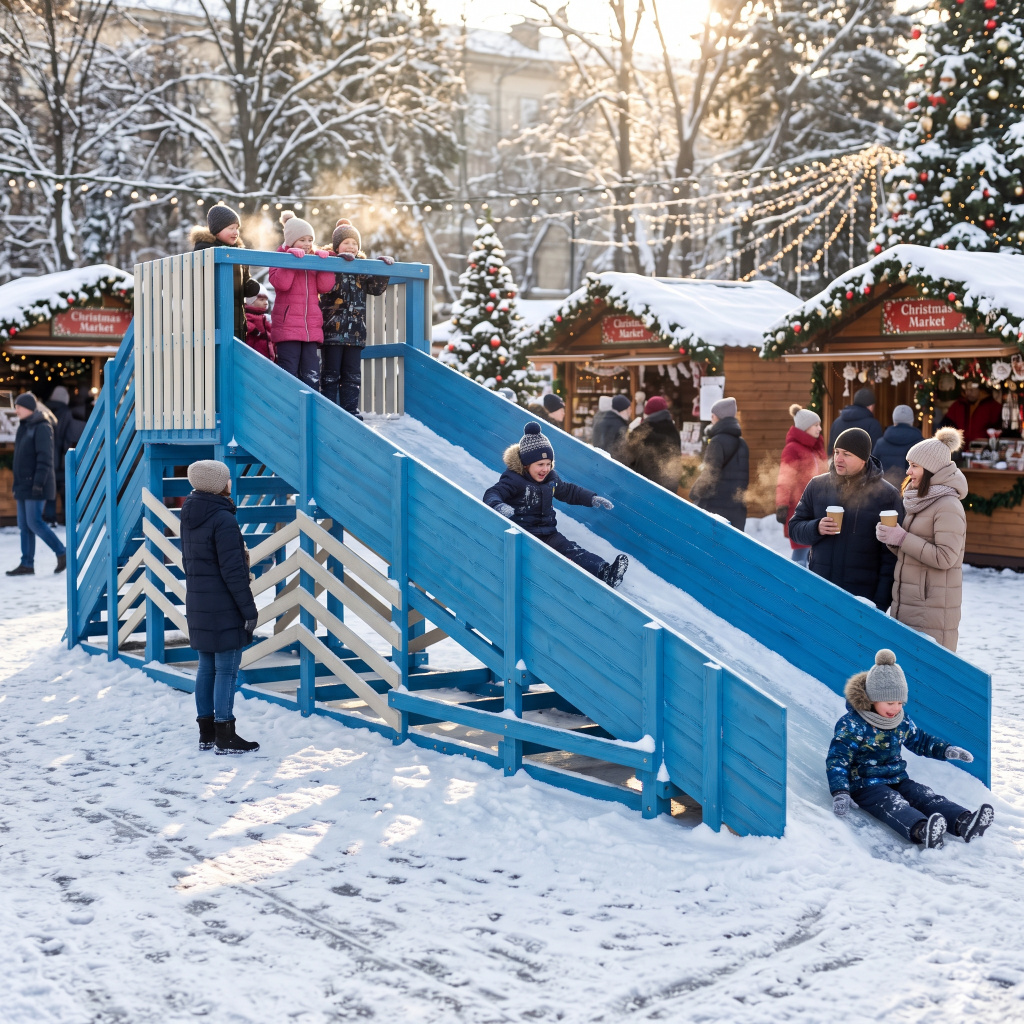 Зимняя горка Custwood Арктик-3 (белый/голубой скат 5 метров) - фото 6