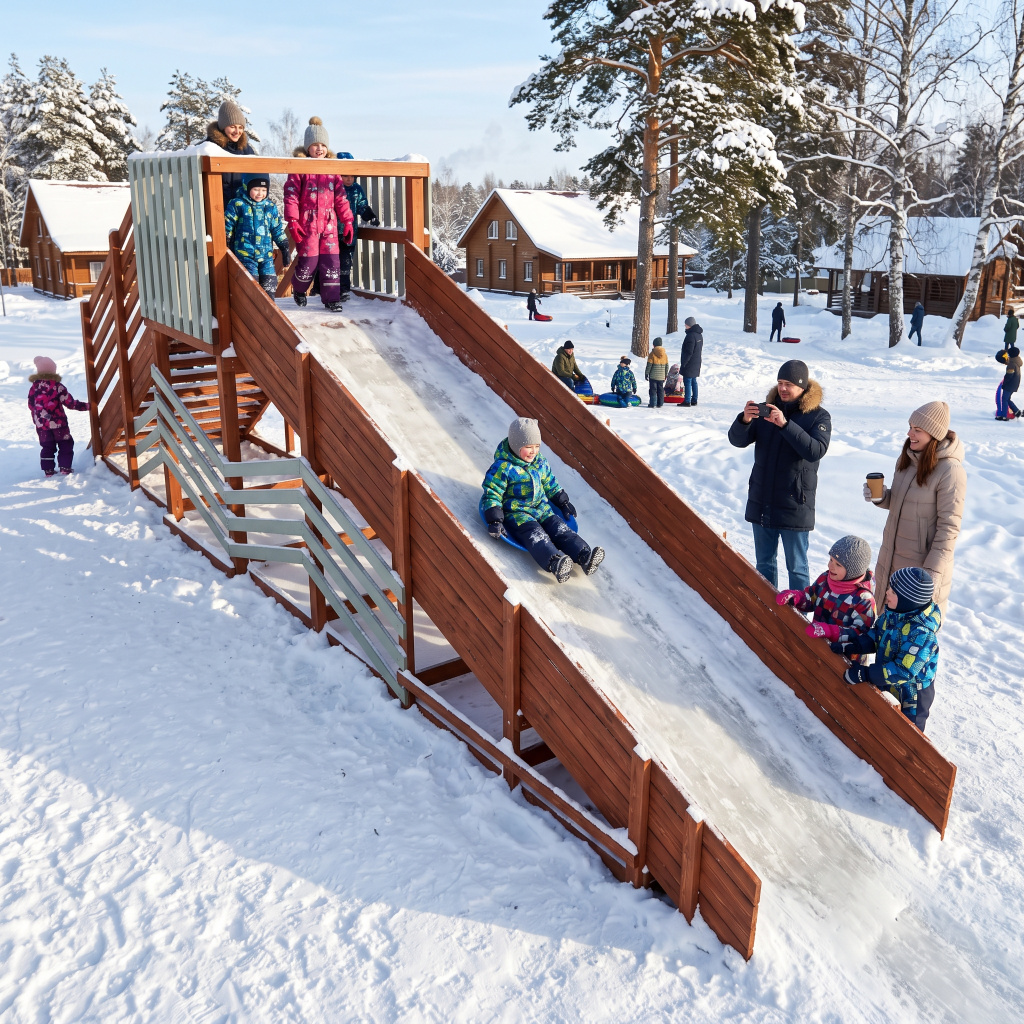 Зимняя горка Custwood Арктик-3   (тик / белый скат 5 метров) - фото 2