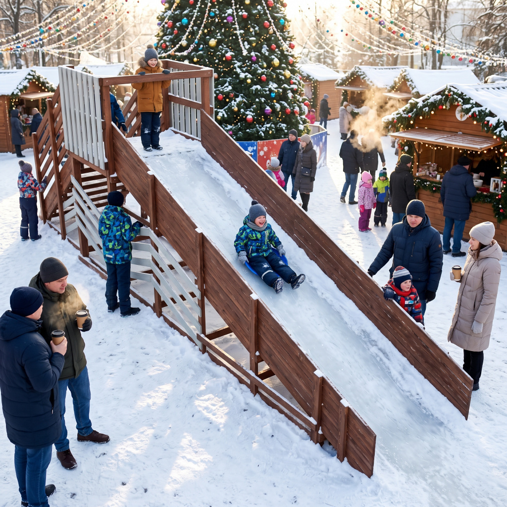 Зимняя горка Custwood Арктик-3   (тик / белый скат 5 метров) - фото 4