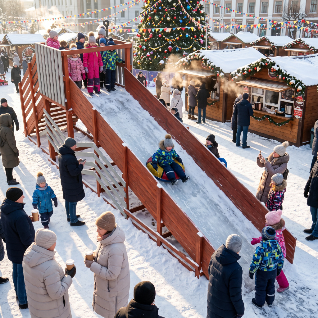 Зимняя горка Custwood Арктик-3   (тик / белый скат 5 метров) - фото 5