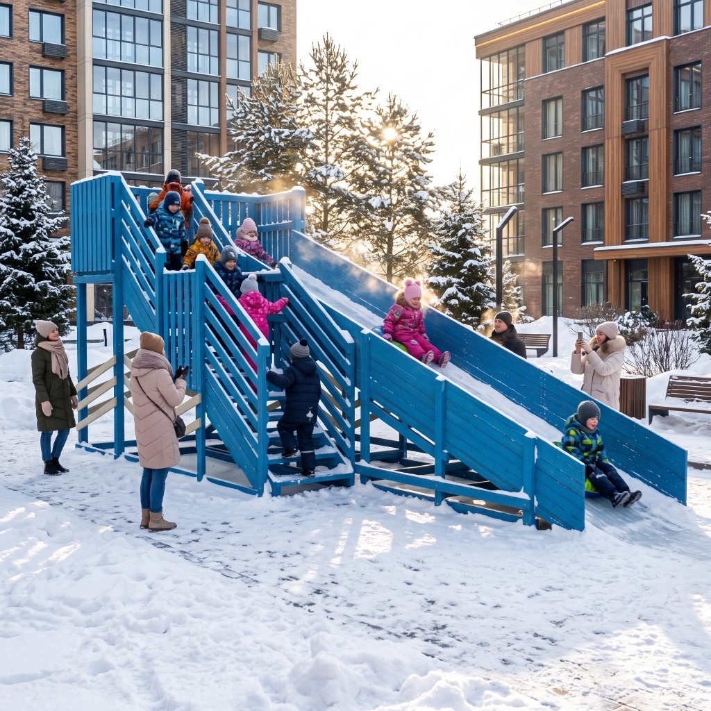 Зимняя горка Custwood Арктик-4 (белый/голубой скат 6,5 метров) - фото 13