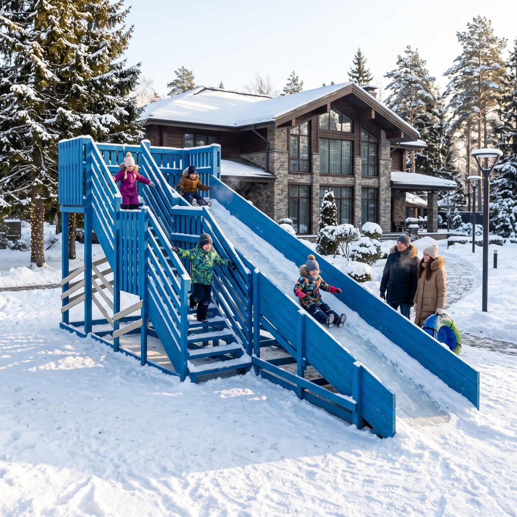 Зимняя горка Custwood Арктик-4 (белый/голубой скат 6,5 метров) - фото 17
