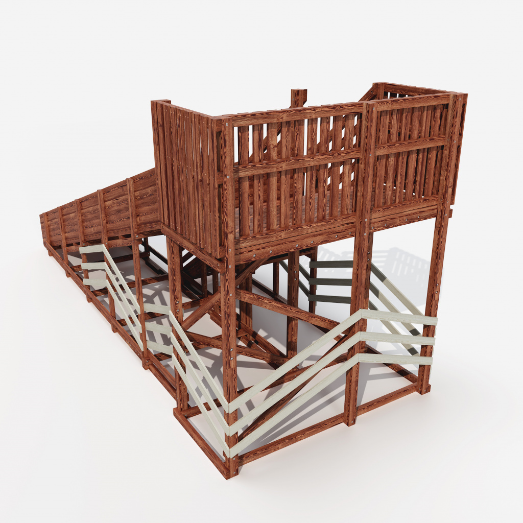 Зимняя горка Custwood Арктик-4 (тик/белый скат 6,5 метров) - фото 9
