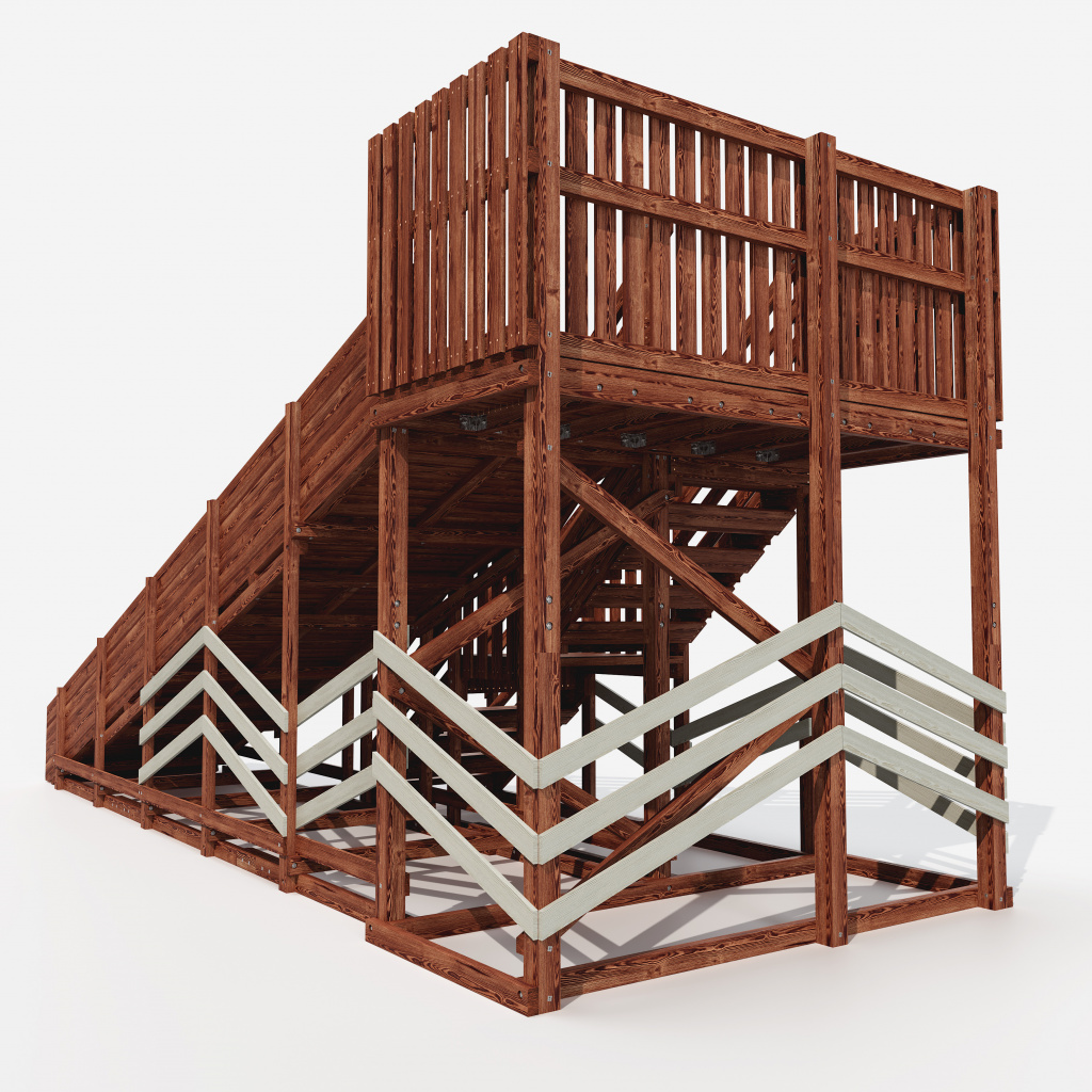 Зимняя горка Custwood Арктик-4 (тик/белый скат 6,5 метров) - фото 10