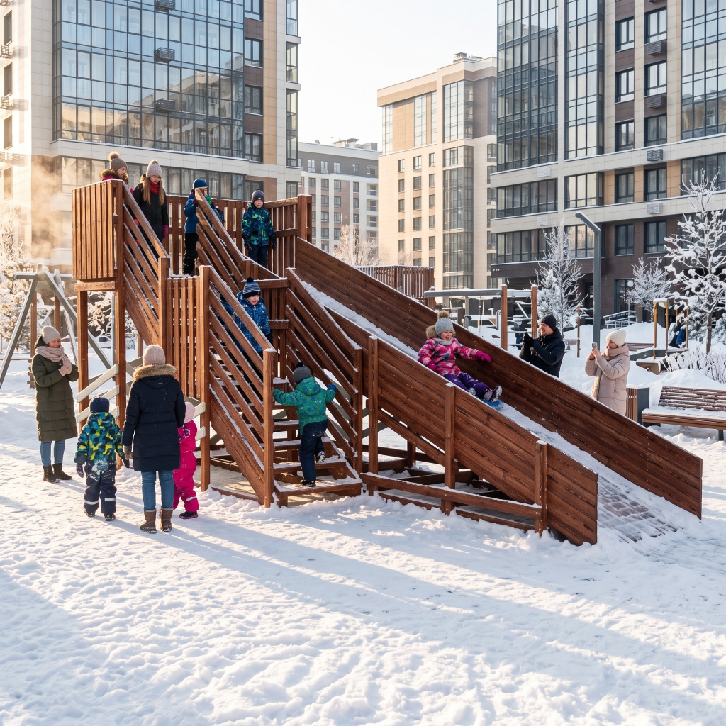 Зимняя горка Custwood Арктик-4 (тик/белый скат 6,5 метров) - фото 3