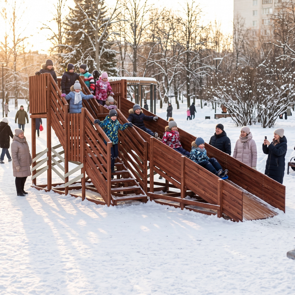 Зимняя горка Custwood Арктик-4 (тик/белый скат 6,5 метров) - фото 8