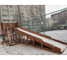 Зимняя деревянная горка CustWood Winter W8 (лестница сбоку, скат 8 м) - фото 1